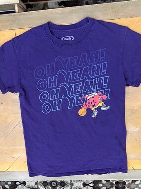 Kool Aid Man Purple Graphic Tee Small OH YEAH Shirt Fun Novelty T Shirt